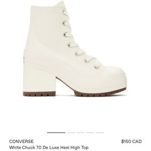 Heeled platform converse in white